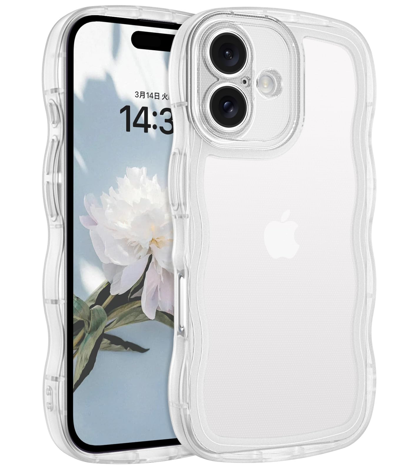 Amazon.co.jp: BENTOBEN iPhone16 用 ケース クリア 波型 うねうね 