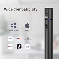 CZUR Halo Full HD 1080P Webkamera - 180° Forgatható Dupla Kamerás Streamcam Mikrofonnal, 90° Látószög, USB-C Csatlakozás, Zoom/Skype/Teams K 6