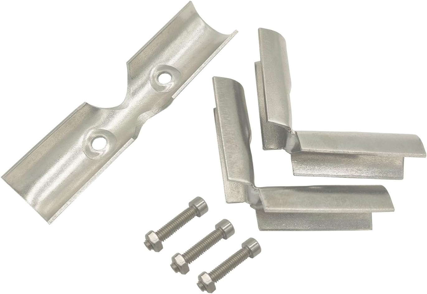 8 PCS 1 Inch Structural Pipe Connector 4 Way Metal Joint Chain Link Fence Clamp, Stainless Steel 201 Corner Fitting End Rails Clamps, Thickness 1.8 mm