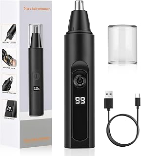 Aolso Cortapelos Nariz, 3 en 1 Cortapelos Oreja, Cejas y Facial, Recortadora de Vello Profesional e Indolora, Carga USB, Agua IPX4, Hombres y Mujeres