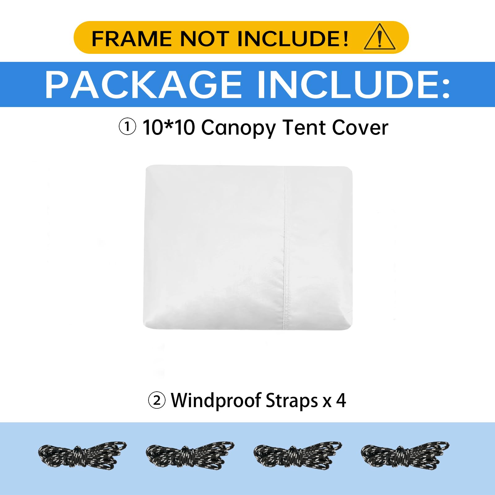 Canopy Replacement Top, Pop Up Canopy Replacement Cover for Straight Leg Frame Tent, Waterproof Canopy Top Cover for Garden Patio Camping (Top Only)(Sliver White)