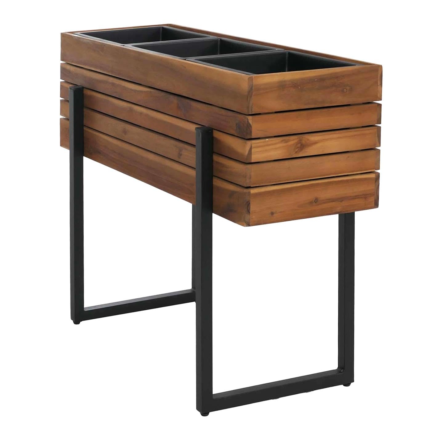 Mendler Hochbeet HWC-P85 Outdoor FSC® 68x80x30cm - braun | Pflanzbeet, Blumen-/Pflanzkasten, Pflanzkübel, Akazie Holz