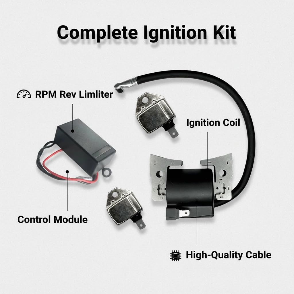 Golf Cart Ignition Kit, RPM Rev Limiter, Coil and Module Set for Kawasaki FE290D FE350D, Club Car DS and Precedent 1997-UP