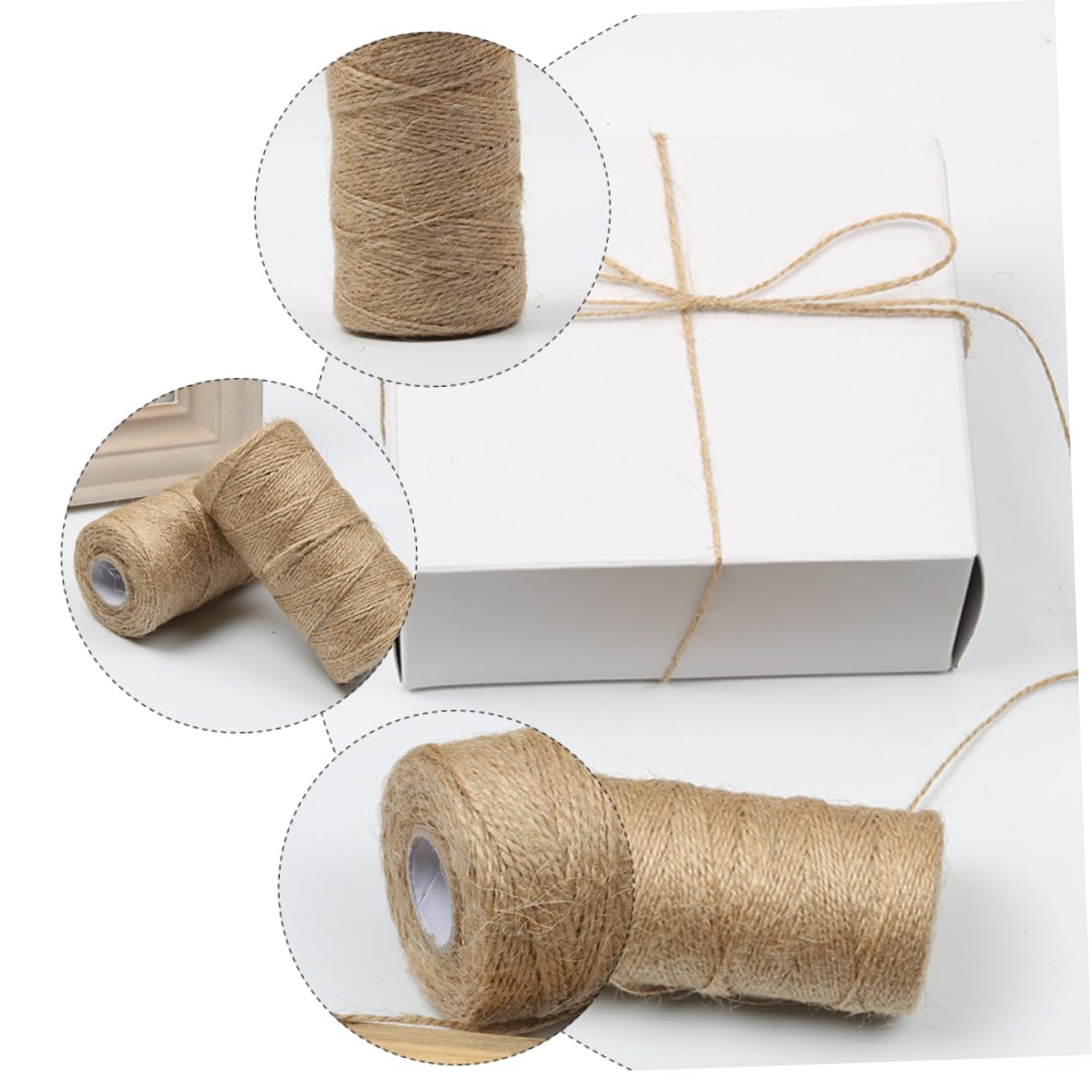 HOLIDYOYO 2Rolls Jute Twine String for DIY Crafts Home Decor Gardening and Wrapping Durable Strand Rope for Creative Projects