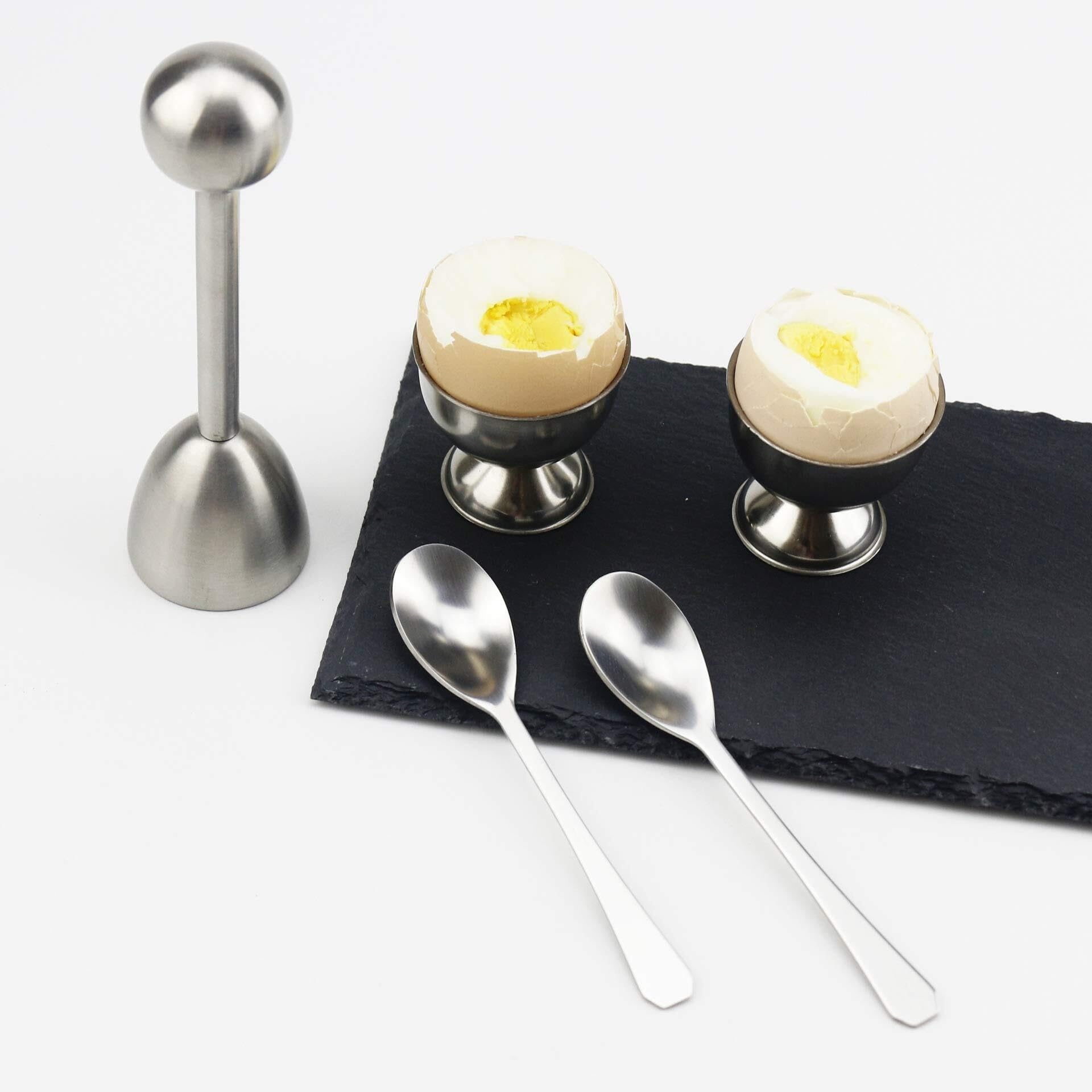 Set di 5 tagliauova in acciaio inox, perfetto per uova sode, strumento da cucina per una facile rimozione del guscio d'uovo