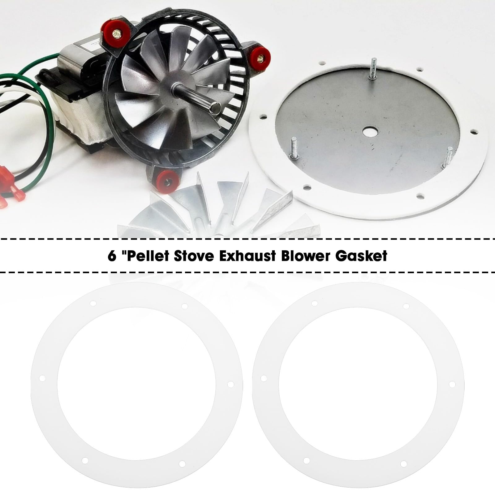 Be In Your Mind 5Pcs 6" Pellet Stove Exhaust Blower Gasket 812-4710 Compatible with Quadrafire Compatible with Heatilator 152.4x114x3mm White - Image 3