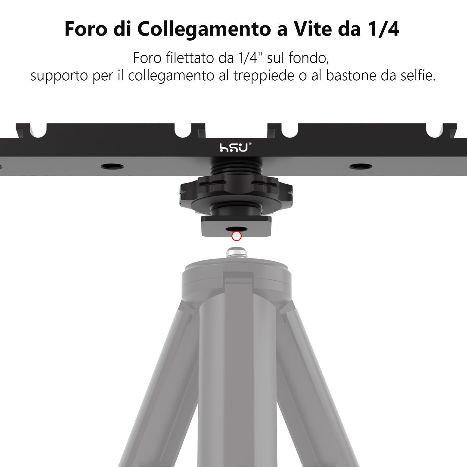 HSU Staffa Adattatore Scarpa Calda, Tripla Supporto Scarpa Fredda per Flash Esterno Microfono LED Monitor Video Accessori per Fotocamere (Modello più lungo)