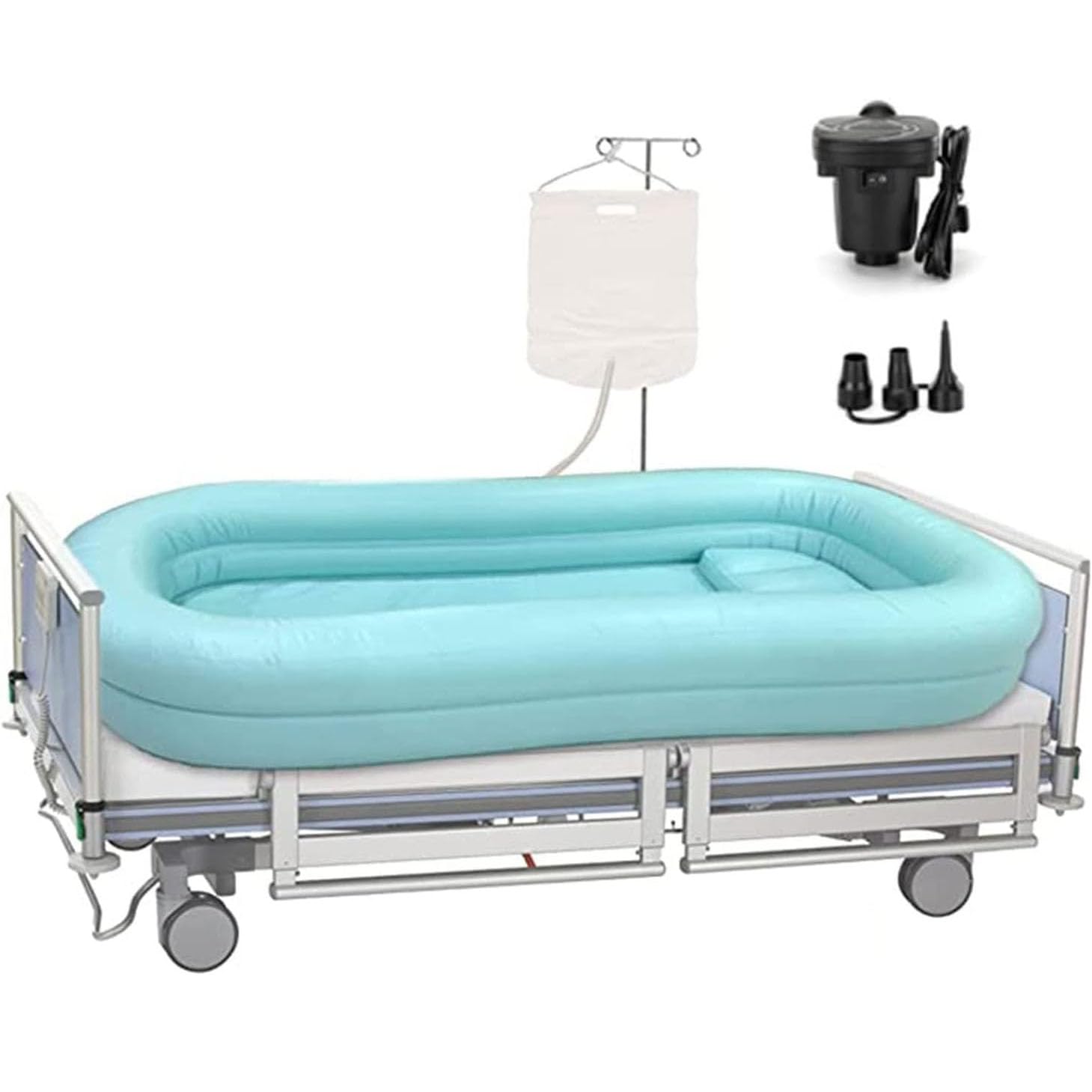 Baignoire médicale gonflable de lit pour laver une personne alitée avec pompe