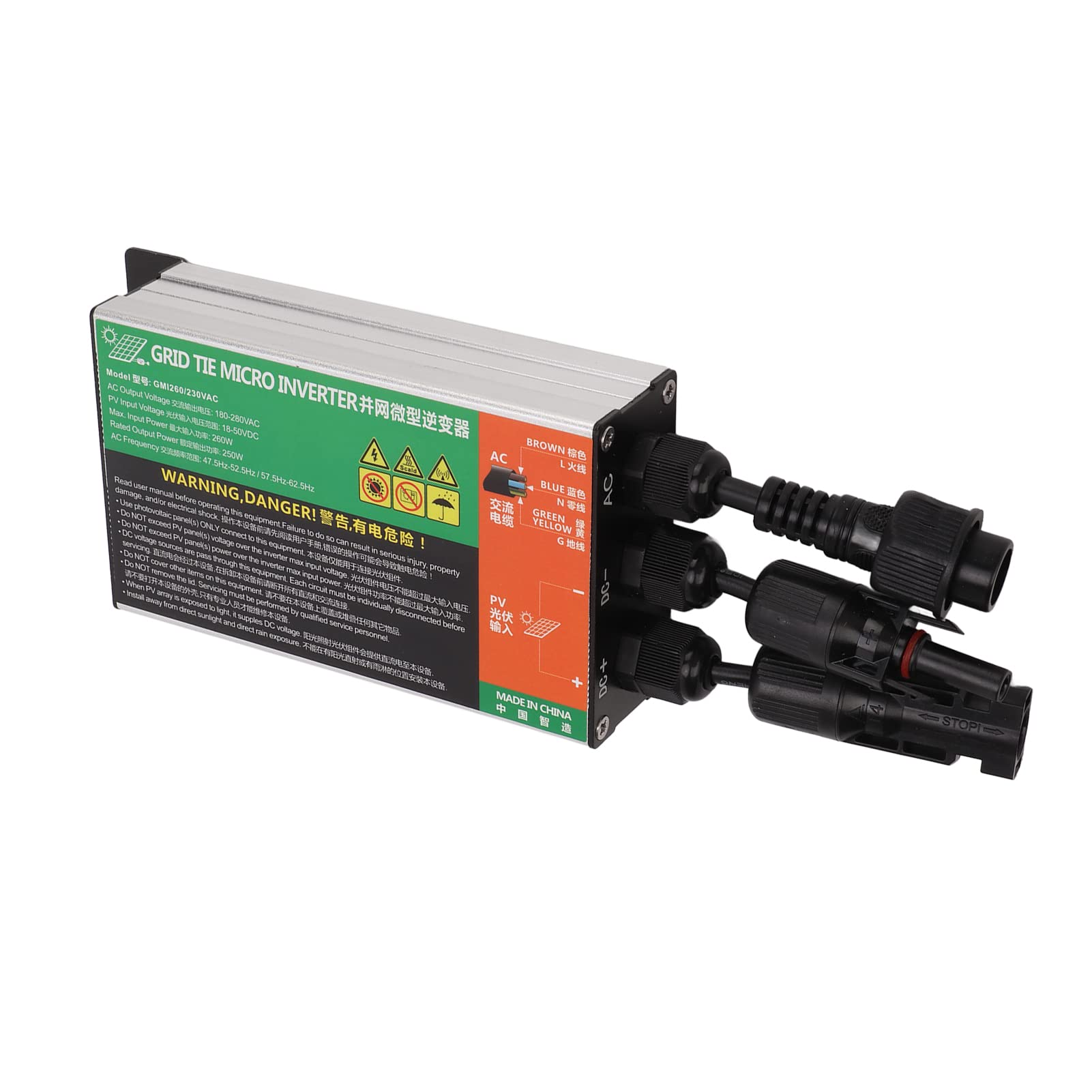 RiToEasysports Inverter Solare 260W, Inverter Grid Tie MPPT con Uscita Onda Sinusoidale IP55, per Pannelli Solari