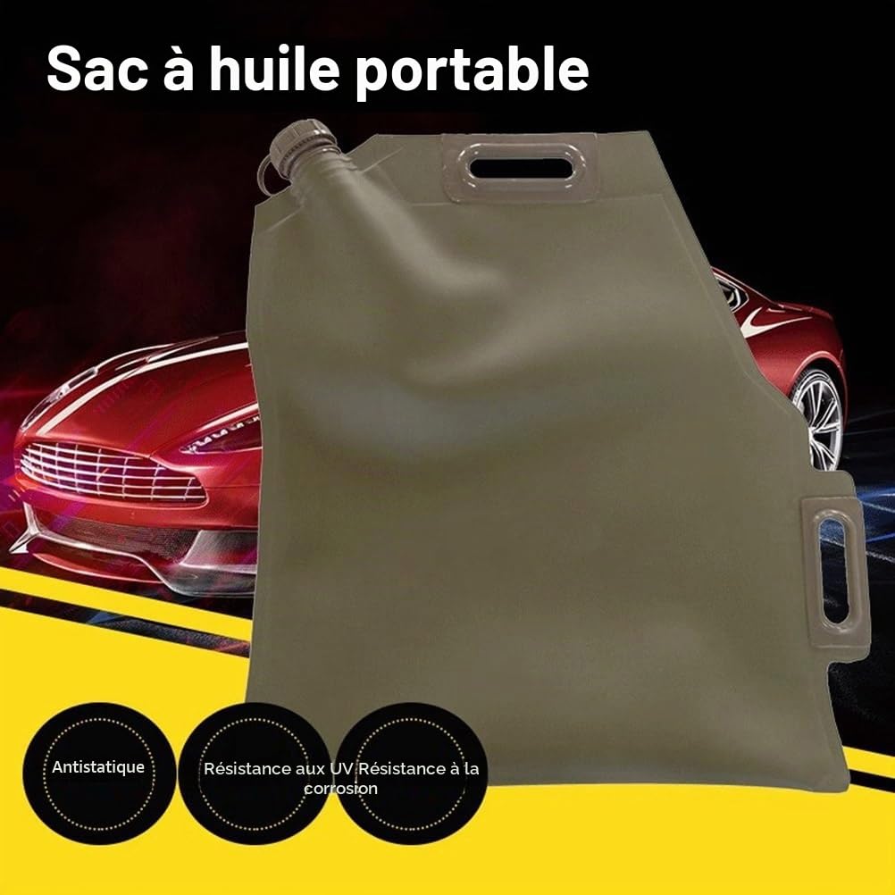 Bidon d'essence Sac de stockage d'essence pliable, conteneur d'essence de moto de voiture d'essence Diesel de secours d'urgence extérieure, 1/2/5/7 gallons (Size : 20L/5 Gallon)