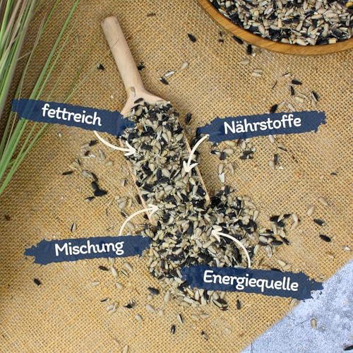 Lyra Pet® 25 kg Sonnenblumenkerne Mix | Geschälte & ungeschälte Kerne | Fettreiches Vogelfutter für Wildvögel | Nährstoffreiches Wildvogelfutter | Energiespendendes Streufutter für Vögel