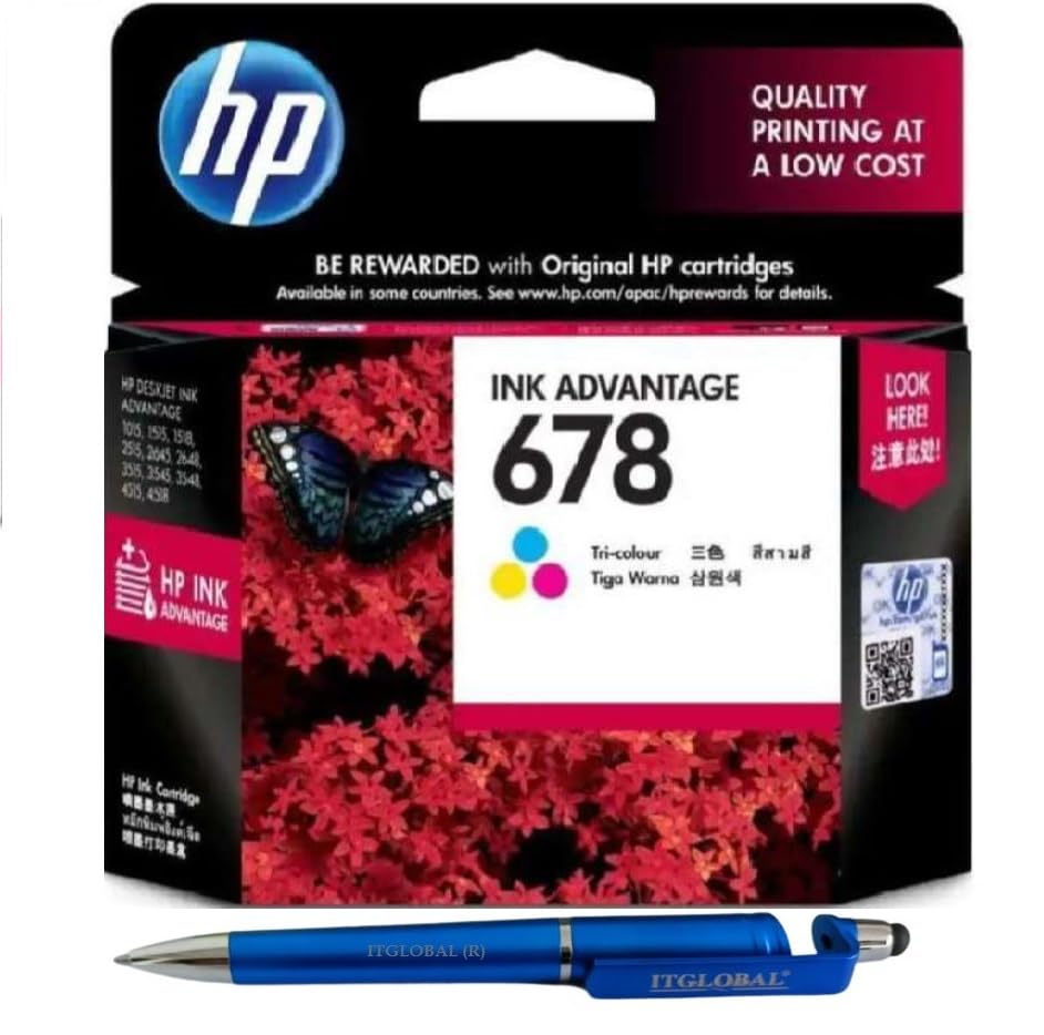 HP 678 Ink Cartridge (Colour) with 3in1 Multi-Function Mobile Phone Stand, Stylus Pen, Anti-Metal Texture Rotating Ballpoint Pen (Very Colors) (B0CP79P6YV) Amazon Price History, Amazon Price Tracker