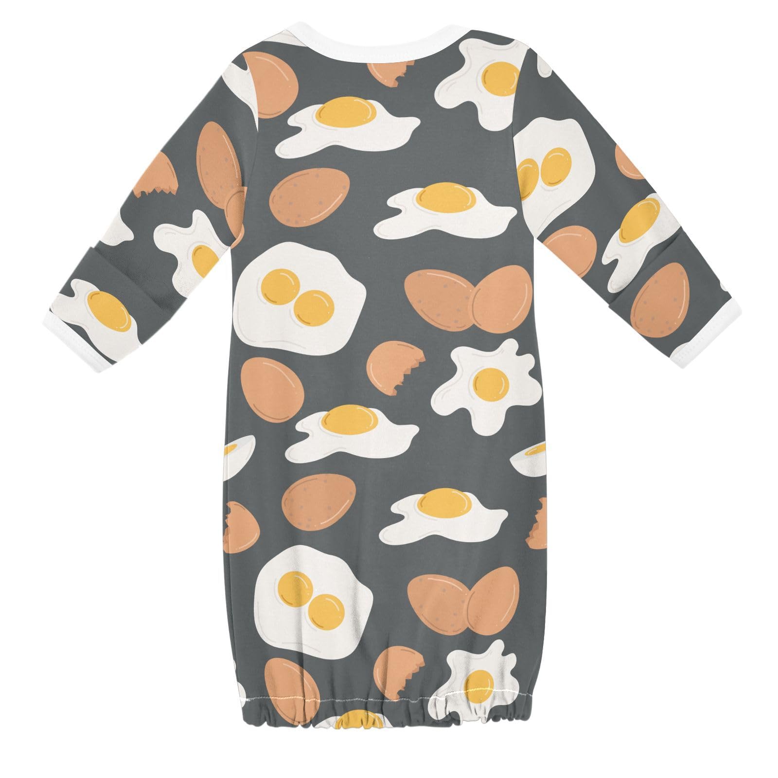 WIFIU Yummy Food Chicken Eggs Baby Girls Boys Sleeper Gown Cotton Nightgown Long Sleeve, Baby Nightdress Sleeping Clothes for Newborn 3-6 Months Multicolor