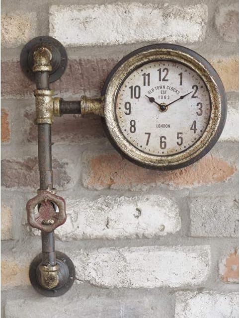 'Old Town Clocks' Single Clock with Industrial Pipework