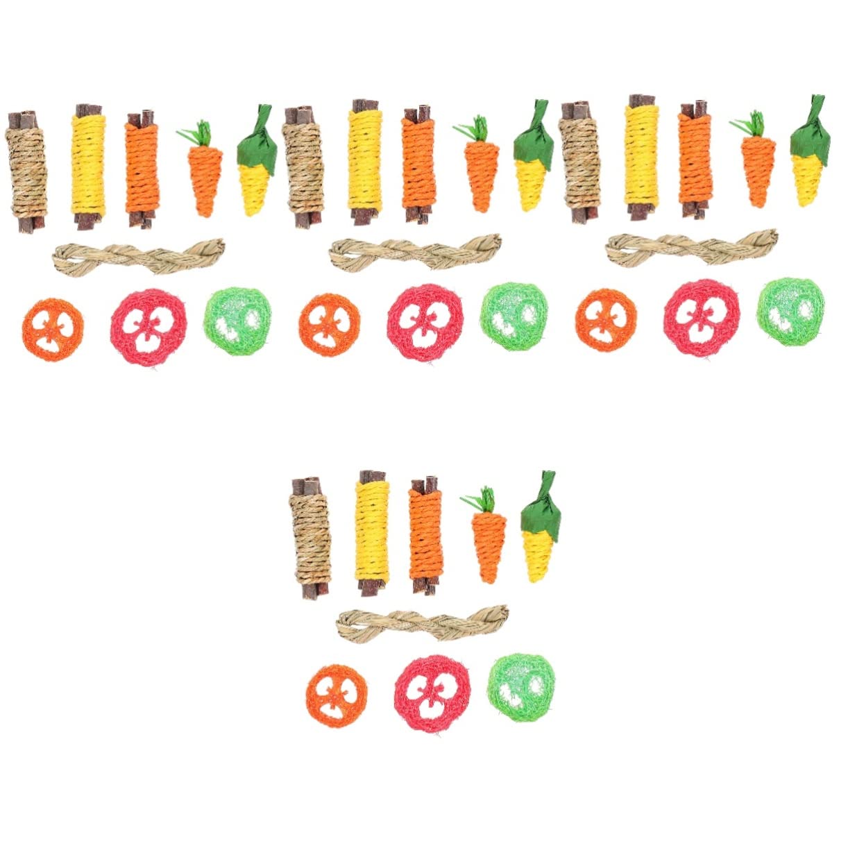 minkissy 4sätze Bunny Zahnpflege Spielzeug Set Teiliges Kauspielzeug Für Hamster Meerschweinchen Und Kaninchen Fördert Und Spielspaß Innenräumen