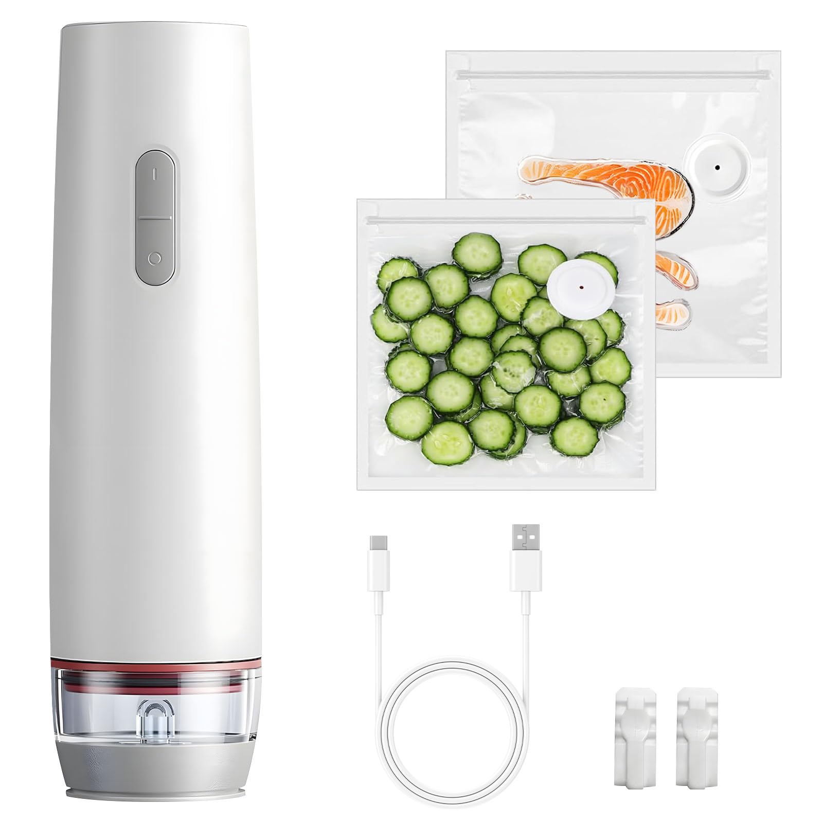 Mastic sous vide portable flexible comprenant 30 sacs recyclables gratuits pour sceller les viandes, les légumes, les collations, réduisant la détérioration et économisant les ressources pour la