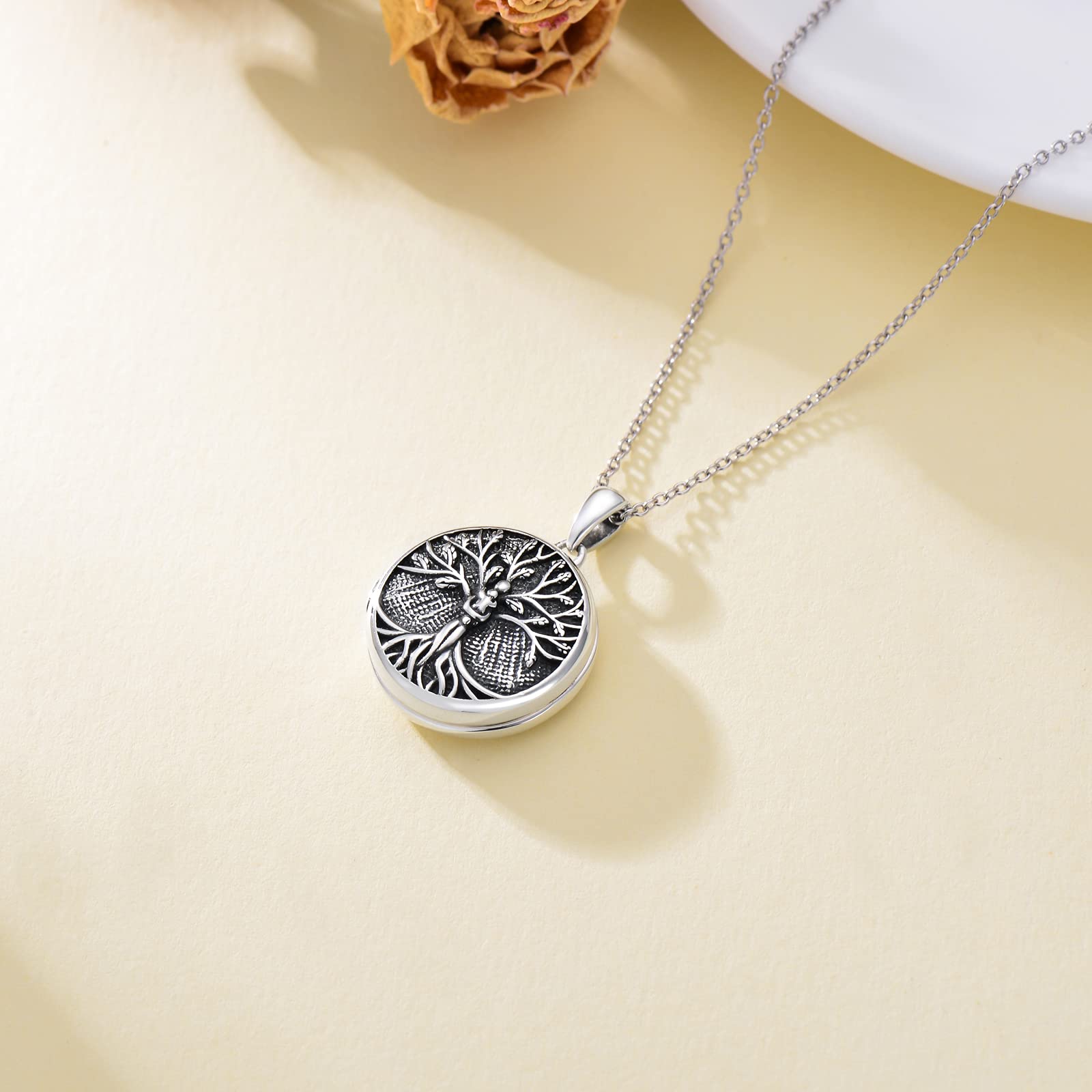 Collana personalizzata con medaglione portafoto con albero della vita, in argento Sterling, per mamma e figlia, regalo di compleanno per donne, mamma, figlia