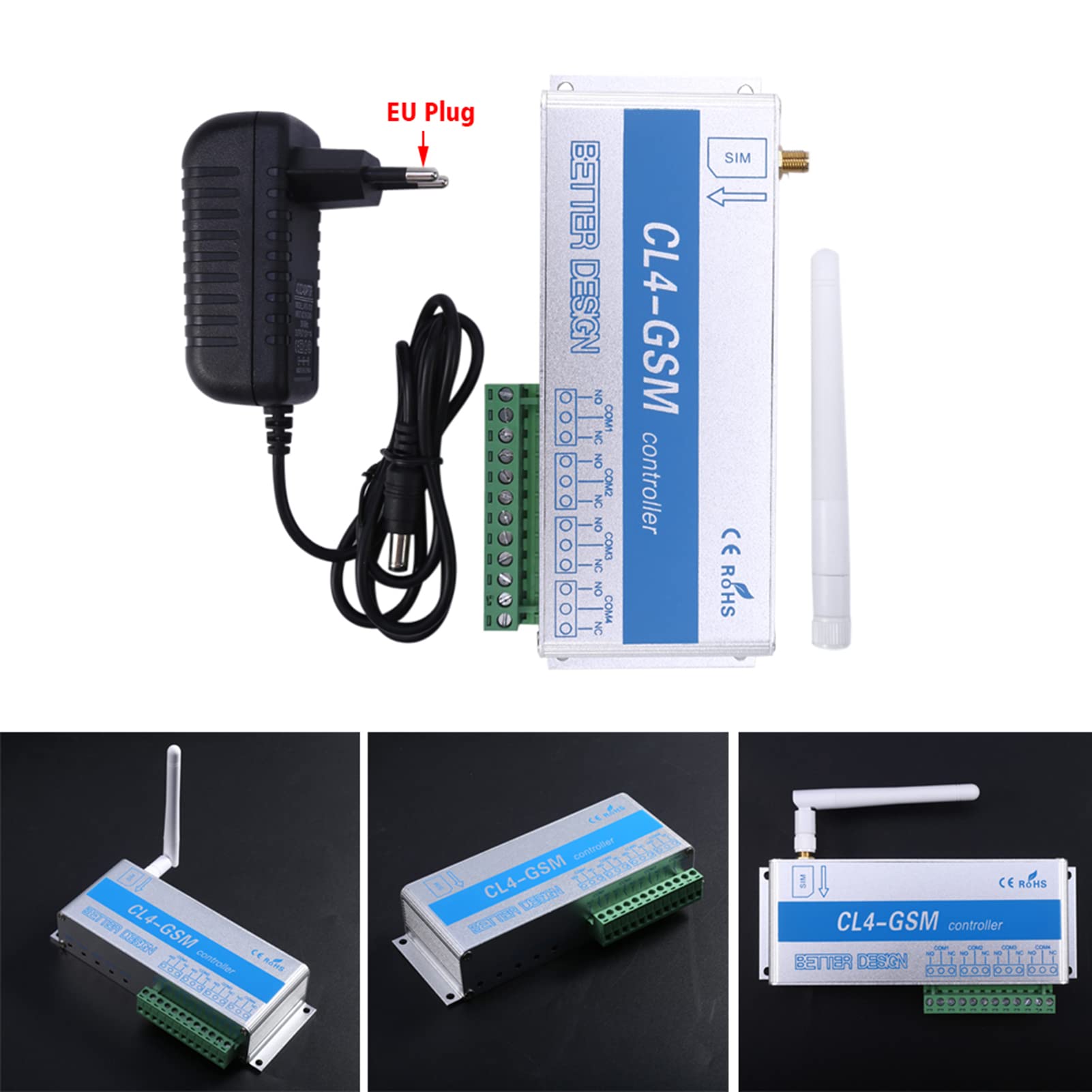 Système D'alarme Domestique, Télécommande sans Fil GSM SMS Contrôle D'appel Système De Sécurité Domestique CL4-GSM pour Entrepôt/Maison De Bricolage(欧规)