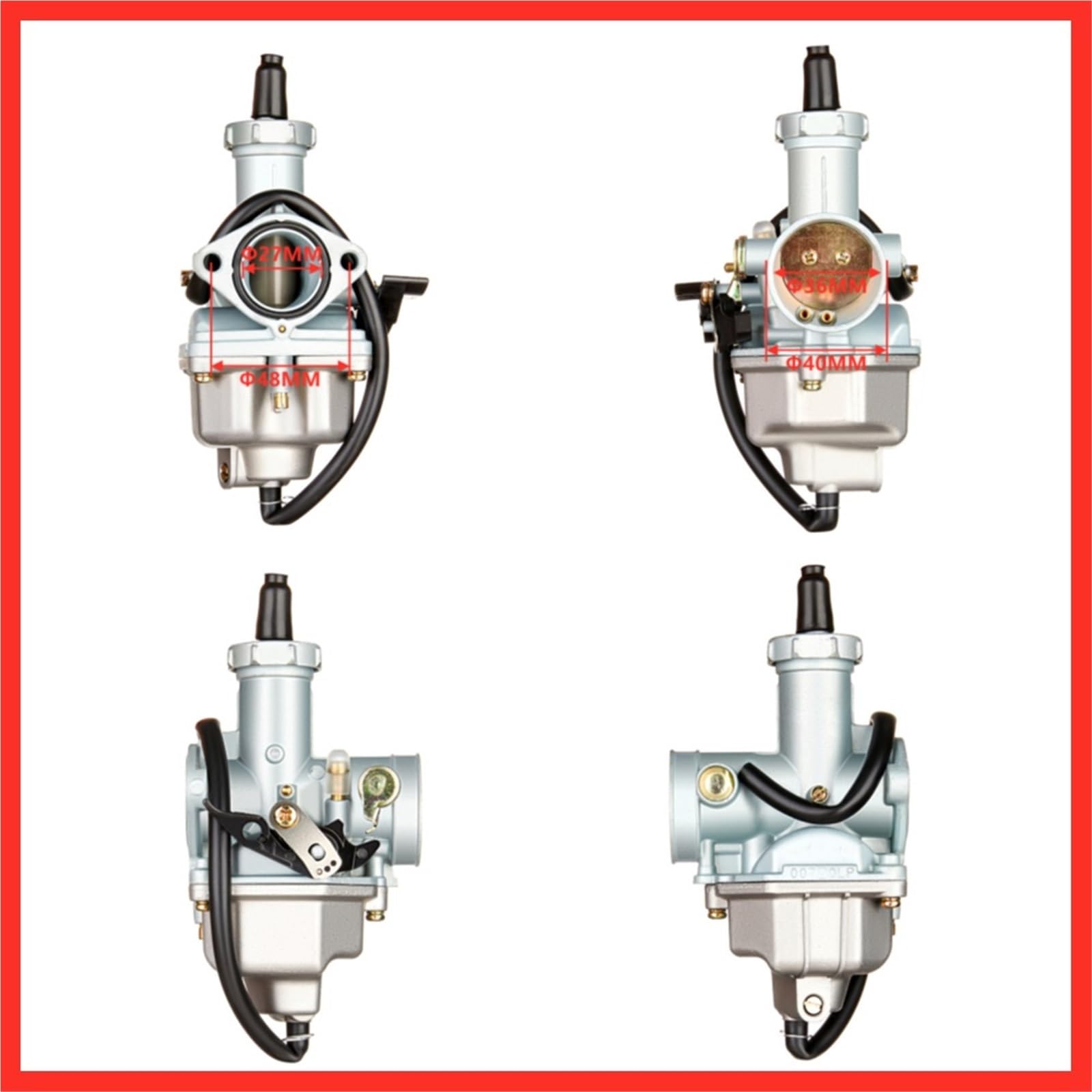 Gaźniki motocyklowe Gaźnik PZ26 PZ27 PZ30 pasuje do Honda ATV Dirt Bike Scooter Pit Bike Go-kart zamiennik 4 suwowy 26 27 30 MM(PZ27 Automatic)