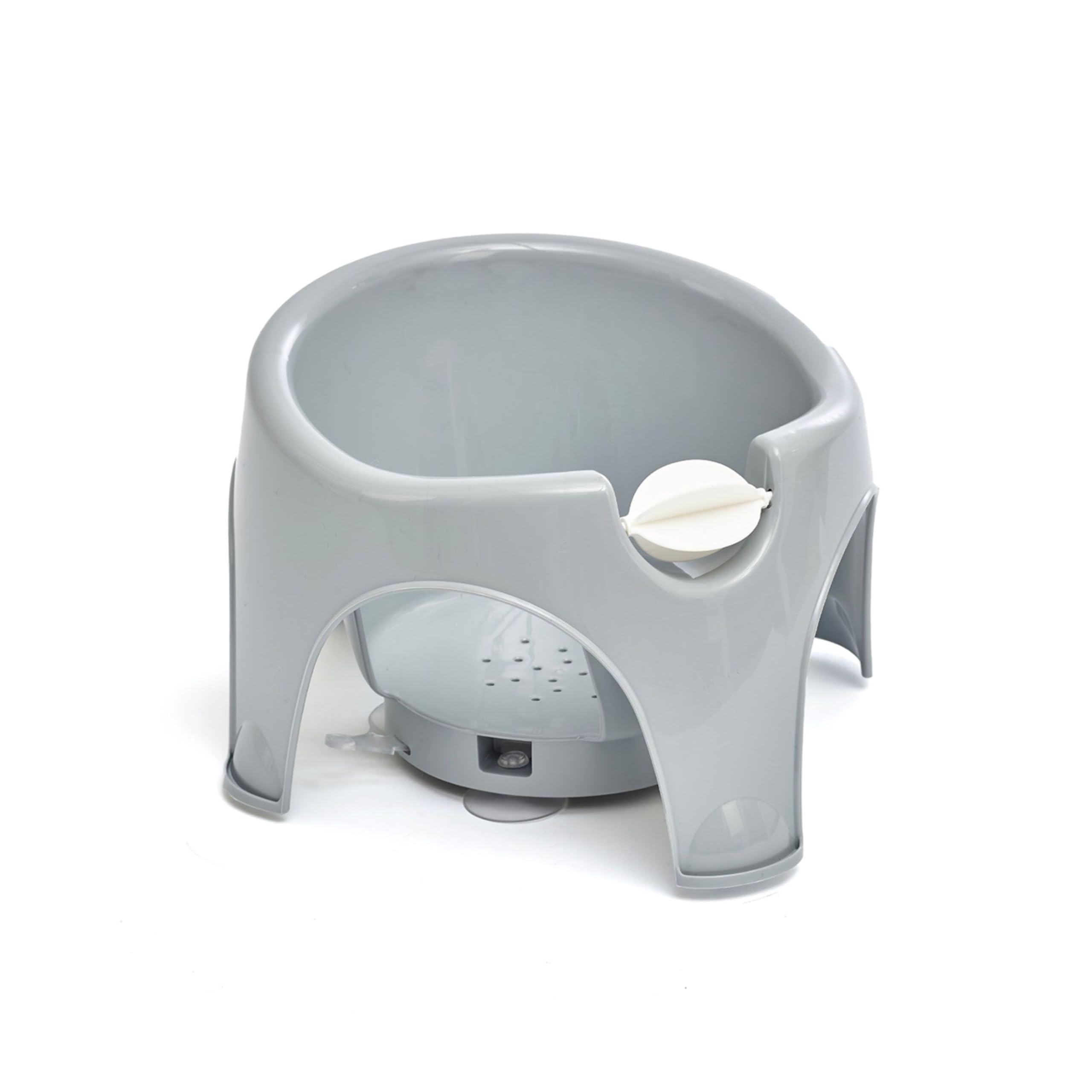 Thermobaby - Anillo de baño Bébé Aquafun - Asiento de Baño Cómodo y Divertido & - Diseño Ergonómico - Molino de Agua - Fácil Instalación - De 7 a 16 Meses - Made In France - Gris Charme