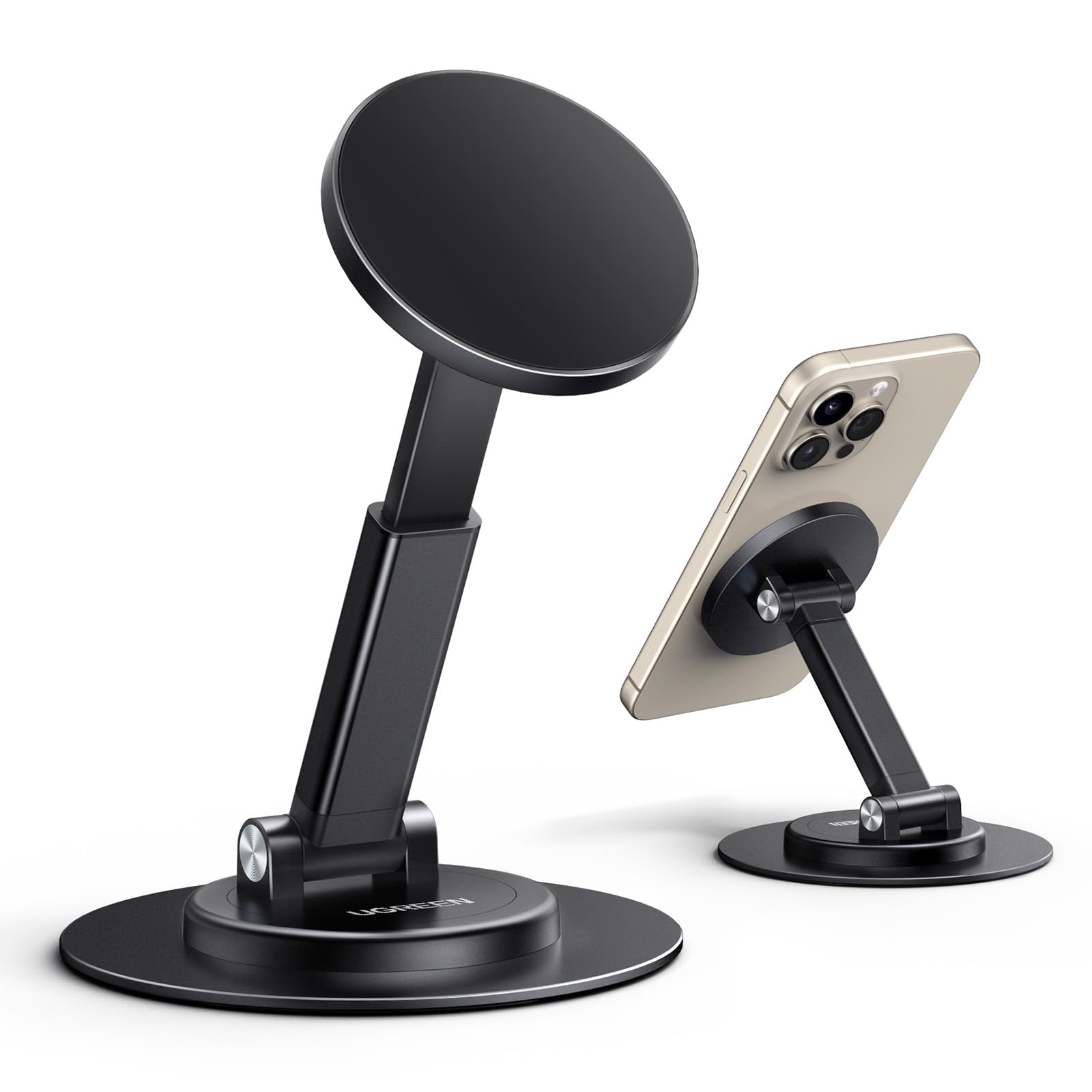 UGREEN Smartphone Stand, 360° Rotation, MagSafe Compatible, Magnetic Stand, Foldable, Highly Stable, Compatible with MagSafe Cases, Convenient to Carry, Adjustable Height, iPhone Stand, Compatible