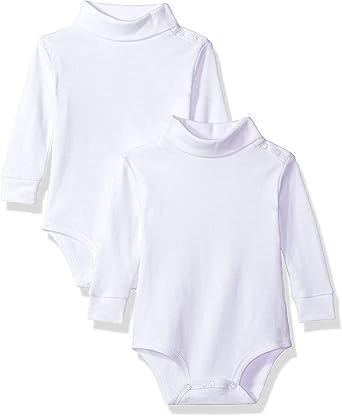 SpaSilk Baby Boys 2 Pack Turtleneck Long Sleeve Bodysuit