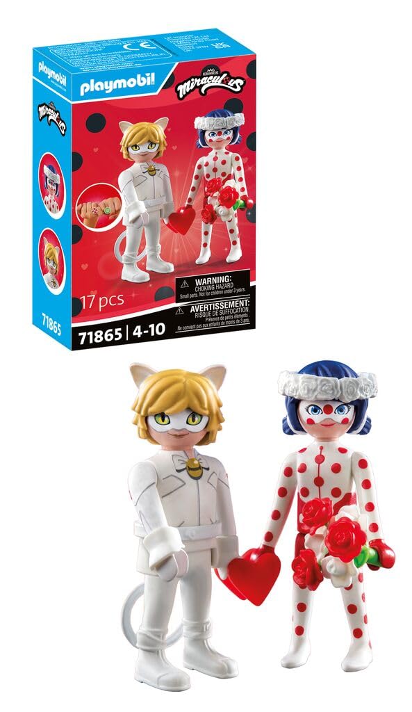 Playmobil | Miraculous | Ladybugs & Cat Noir's Wedding | Toy from 4 years | Gift for children | Encourages creativity & role play | Detailed set with figures & accessories | 71865