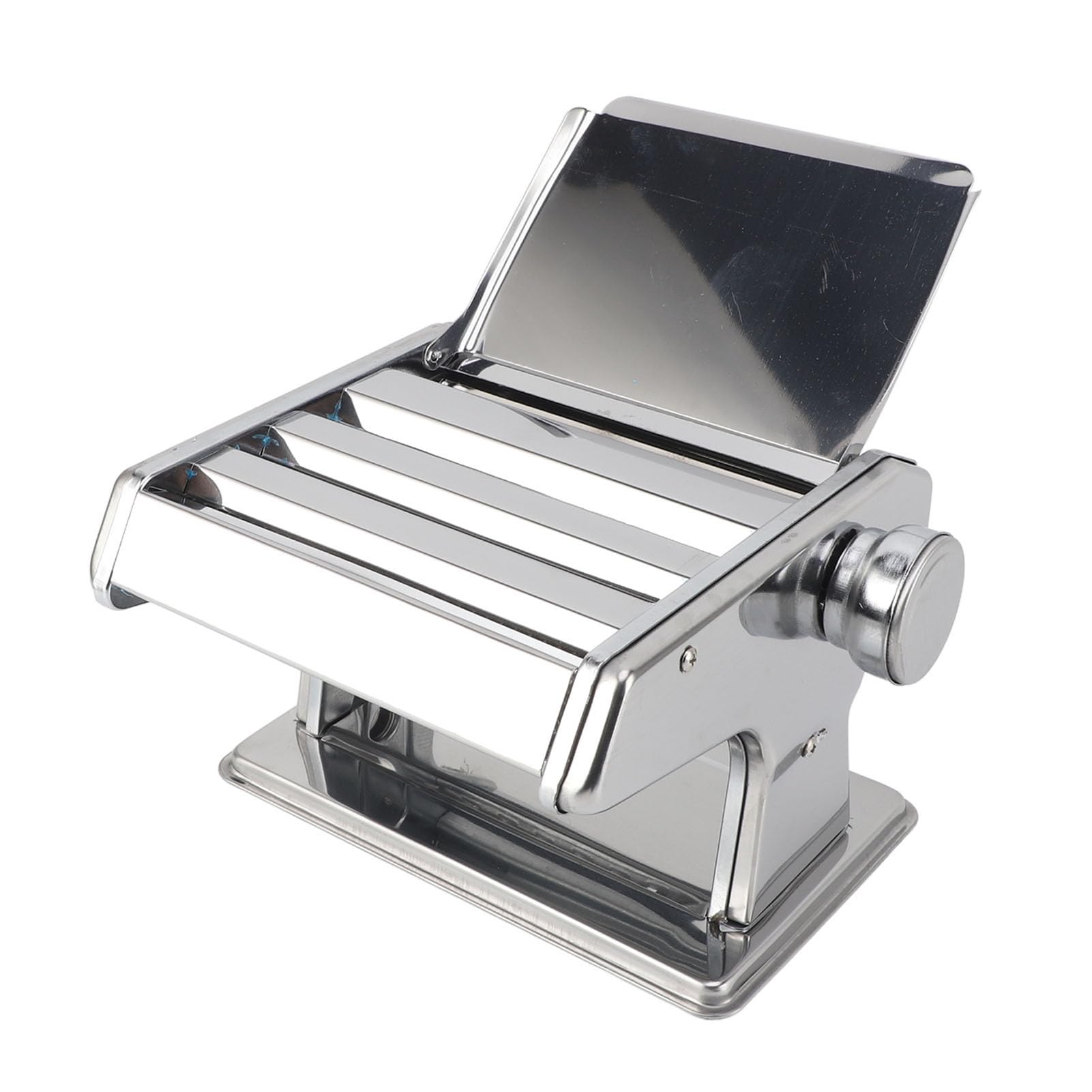Máquina de Rodillo de Masa Manual de Acero Inoxidable con Múltiples Funciones, Fabricante de Fideos de Espesor Ajustable para Hacer Pasta (SILVER)