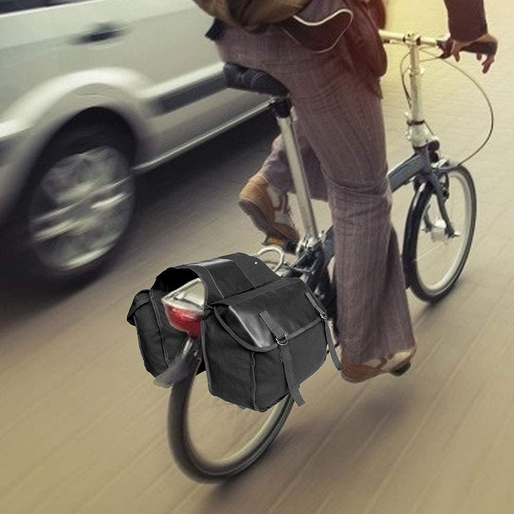 Bicycle Bag Double Bag Carrier Bag, 40L Waterproof Large Panniers, Rear Seat Trunk Bag with Strap, Tear-Resistant Pannier Bag for Commuter Carrier Pannier Back Seat-Schwarz