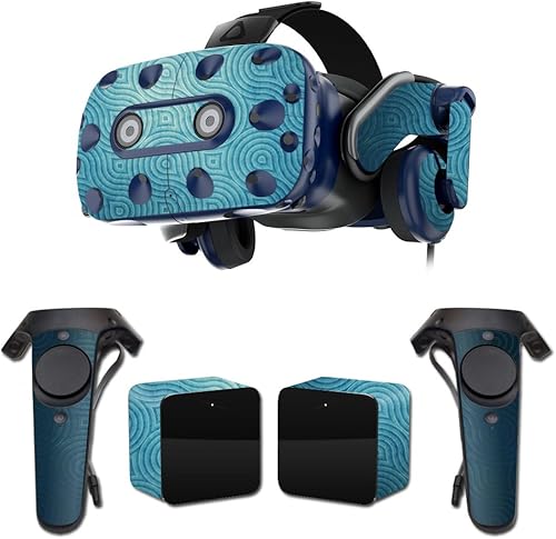MightySkins Skin para HTC vive Pro Realidad Virtual, color azul remolinos protectora, durable, único y vinilo calcomanía Wrap Cover Fácil de