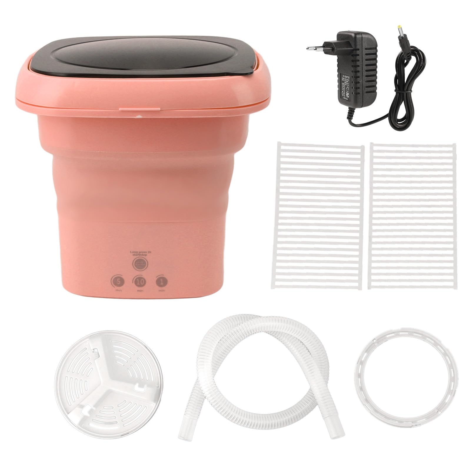 ciciglowPortable Washing Machine, Foldable Mini Washing Machine, Large Capacity, Soft Spin, Small Washing Machine with Black Lid, for Socks, Skirt, Blouse, Baby Clothing, (Pink)