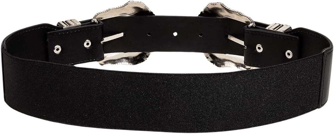 Women's Cowgirl Western Belts Double Bucket Embossed PU Leather Belts - Image 2