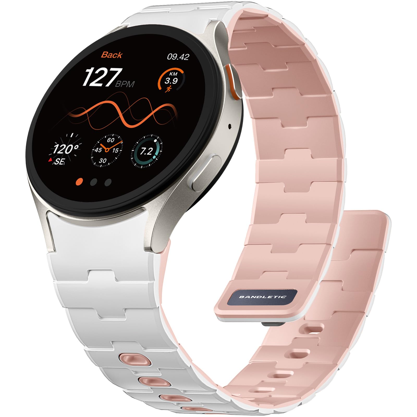Bandletic No Gap Band Compatible With Galaxy Watch 6 band - Magnetic Silicone Band for Samsung Watch 7