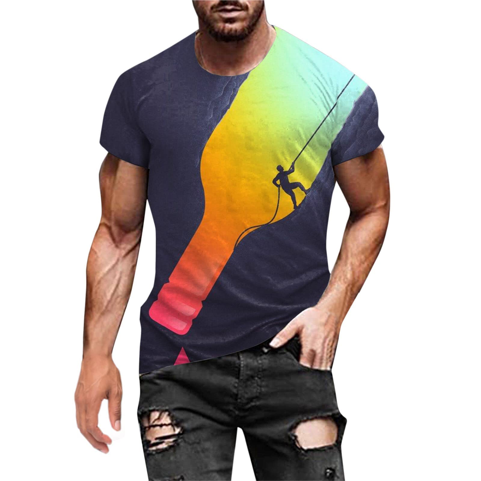 Novelty Tops For Mens 2023 Fashion 3d Print T Shirts Desertcart