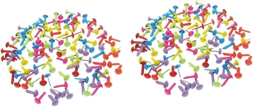 Amosfun 200 piezas de suministros de papelería escolar materiales de papel de bricolaje de dos patas proyectos de álbumes de recortes brads bocina