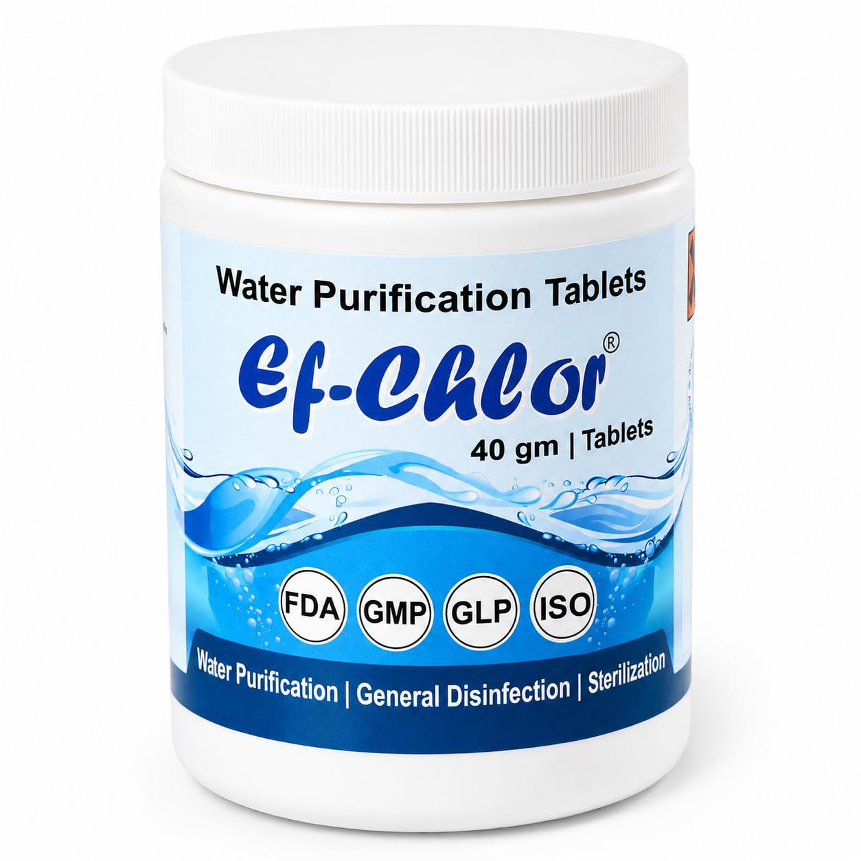 Ef-Chlor 40gm Water Purification Tablet for Large Water Tank 1 Tablet Purify 7500 liters Water Jar of 25 Tablets-image-6