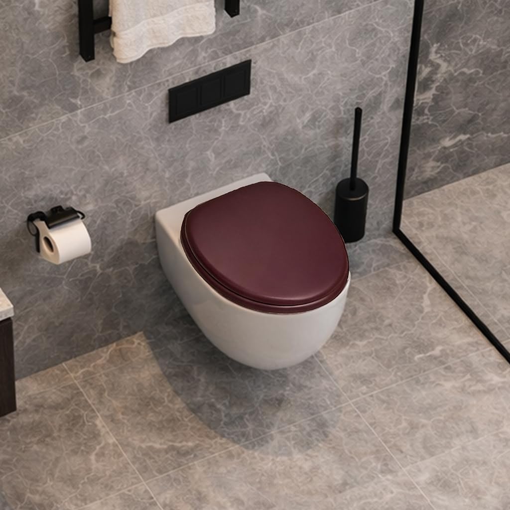 Deska sedesowa z litego drewna sosnowego w kolorze mahoniowo-czerwonym, Soft-Touch – PIKLiDS (bez Soft-Close i szybkiego zamknięcia)