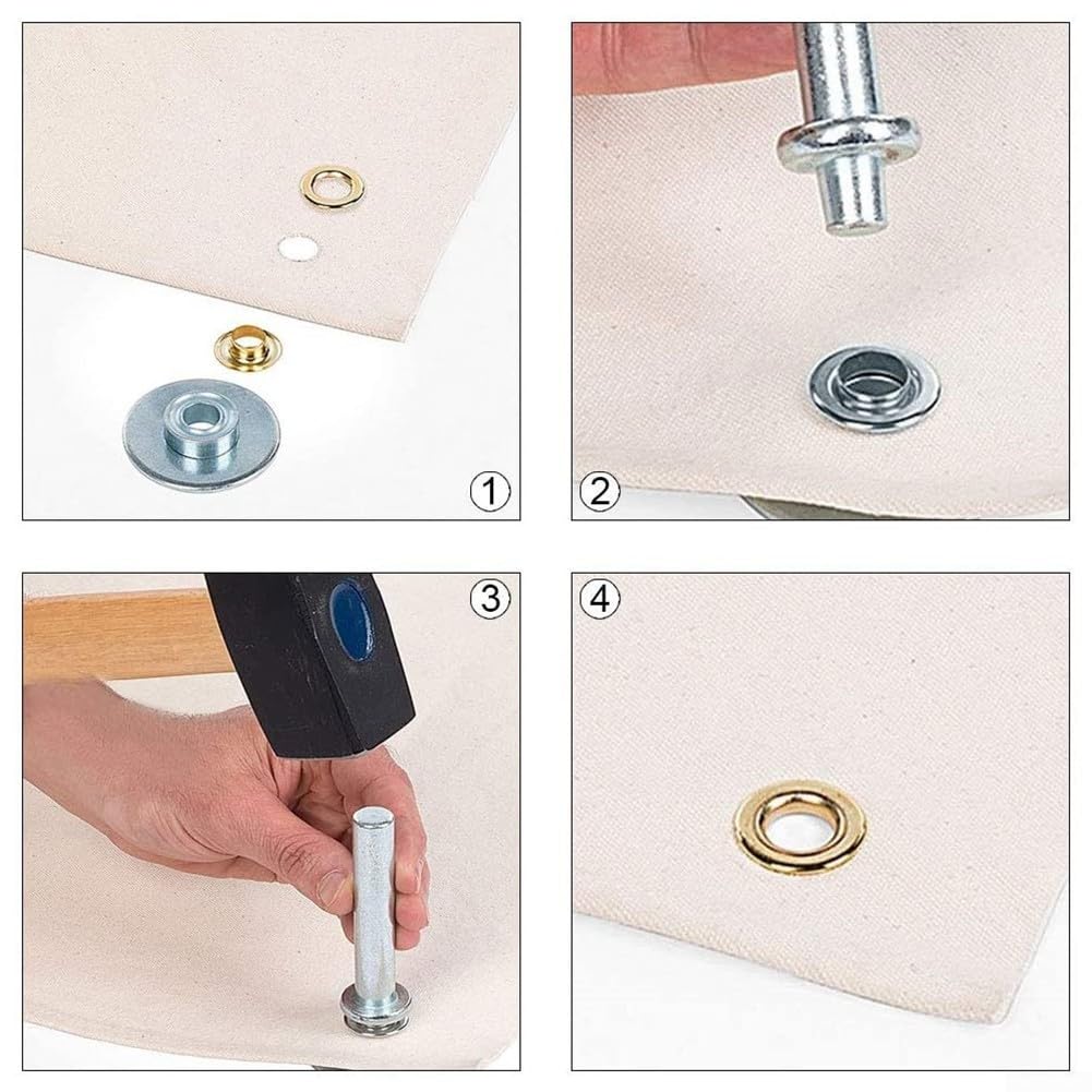 103pcs Tarp Grommet Repair Kit, Brass Rings, for Tents Tarps, Awnings, as picture show - Image 4