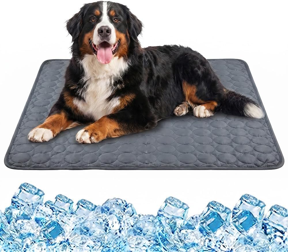 Alfombrilla Refrescante para Mascotas (Perros Y Gatos) - Plegable, Transpirable Y Lavable. Alivio Veraniego para Mascotas Pequeñas. - Uso En Interiores. Drak Gray XX-Large