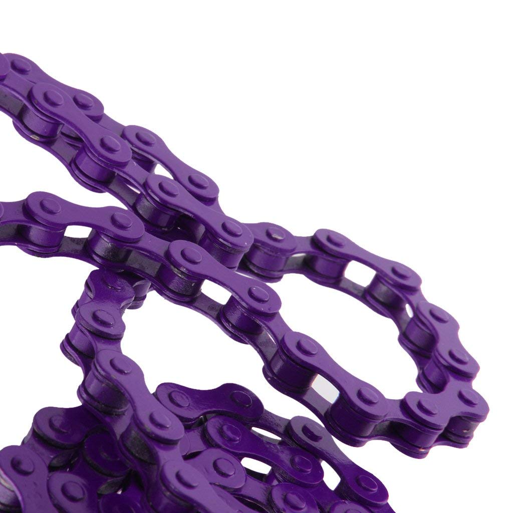 Inzopo Chaîne Vélo Single Speed Haute Résistance Violette – Fixie, BMX, Pignon Fixe – Anti-Rouille & Solide