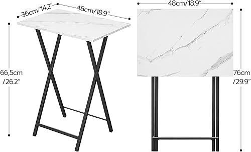 Miniatura 3 de HOOBRO Bandeja de TV, mesa plegable para TV, mesa de aperitivos estable para espacios pequeños, mesa auxiliar portátil para sofá, fácil montaje y