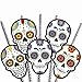 Big Dot of Happiness Day of the Dead - Paper Straw Decor - Halloween Sugar Skull Party Striped Decorative Straws - Set of 24