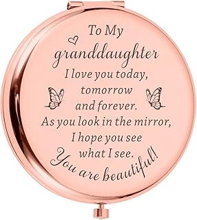 Granddaughter Gifts from Grandma Grandpa Copmact Mirror 16th 18th 21th Birthday Gifts for Teens Girls to My Granddaughter Inspirational Gifts Christmas Valentine Day Graduation Gifts for Granddaughter