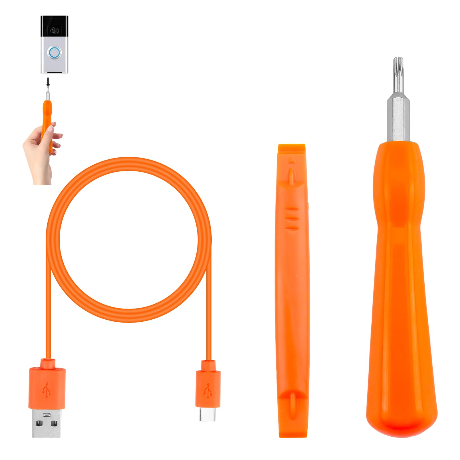 Ring Doorbell Screwdriver Charging Cable Replacement Set including Charging Cord
