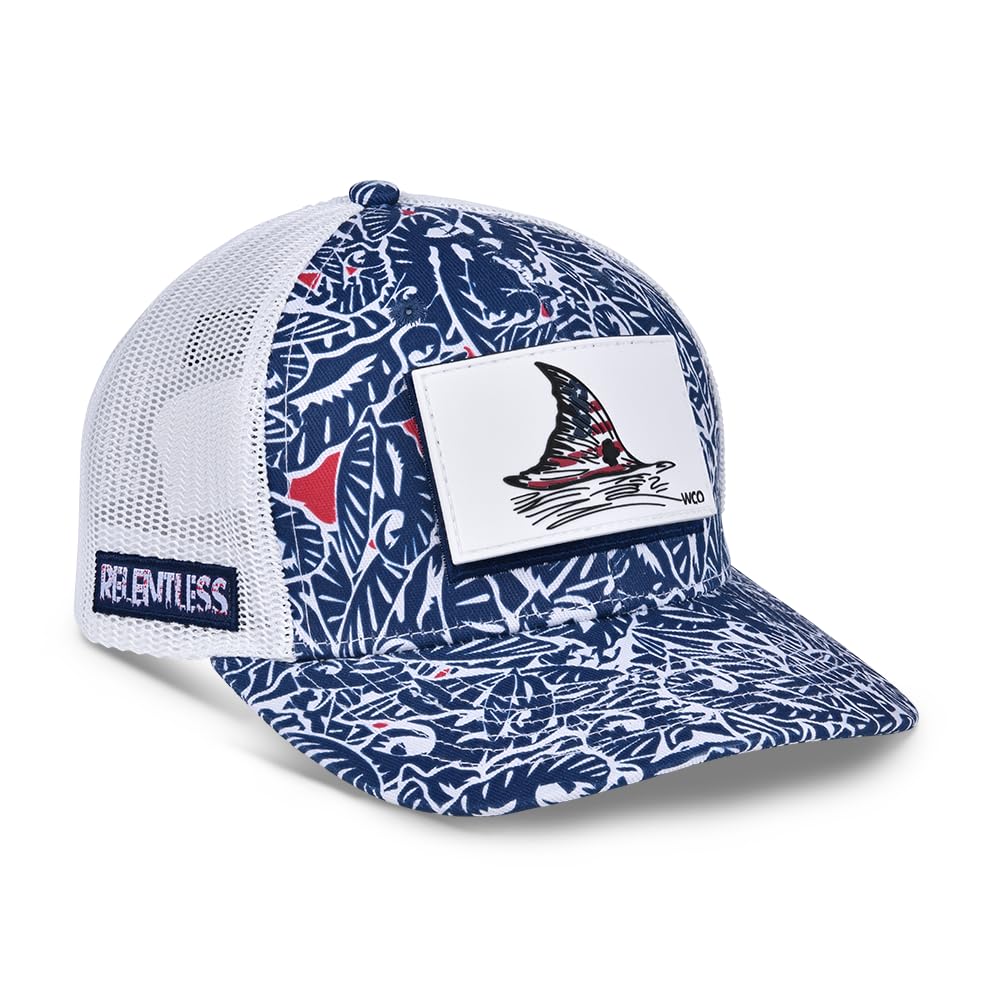 Fishing Hat Adjustable Mesh Snapback Ball Cap + Multiple Patches