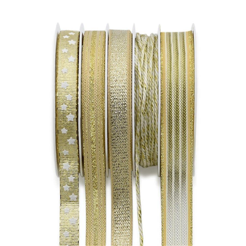 Nastro natalizio in raso da 2 mm e 10 mm e 15 mm, nastro a tema natalizio per matrimoni, artigianato, regalo, regalo, archi, feste, 5 m, n. B - 2 set