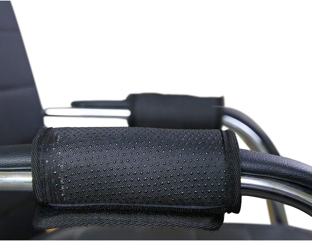QEES Walker Hand Grip Covers Pads Contoured Foam Padding Adjustable Black Handle