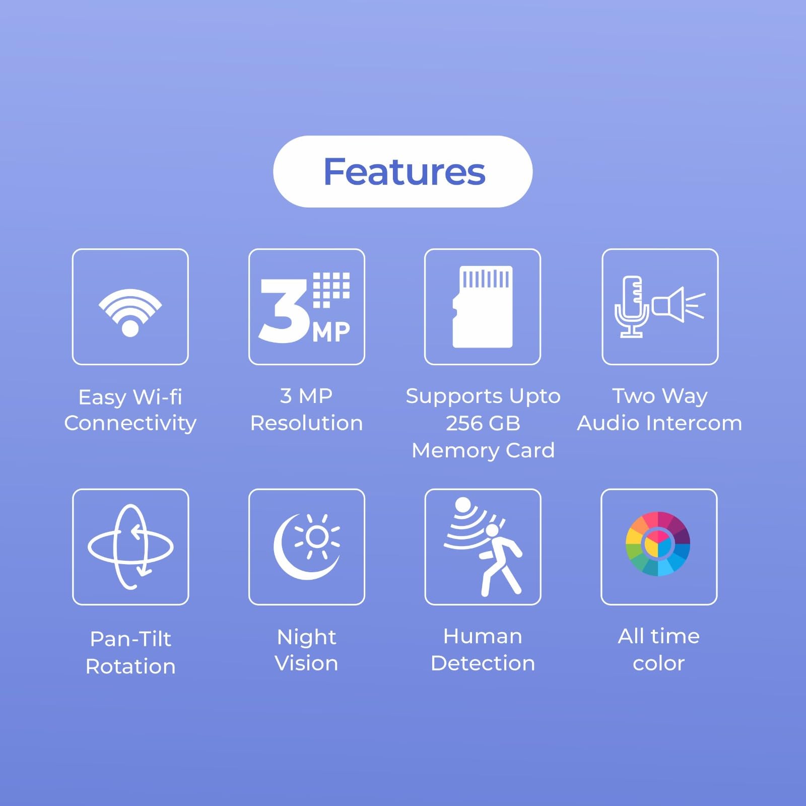 Trueview 3MP Wi-Fi ATC Robot Camera | BIS-ER (STQC Certified) WiFi CCTV Camera | All Time Color Night Vision | Pan Tilt | Smart Tracking | 2-Way Audio | Memory Card & Cloud | Alexa | T18296S 2