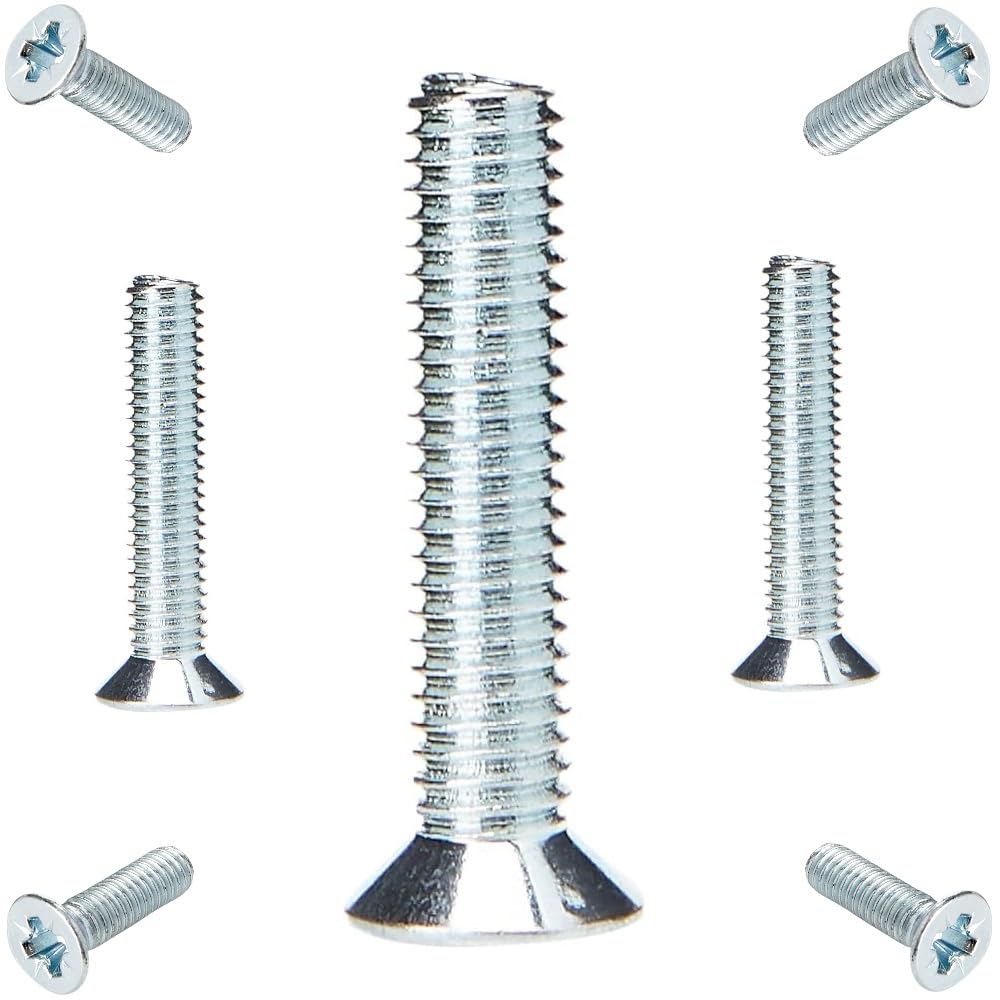RADSO® M6 Pozi Countersunk Machine Screws Bright Zinc Plated BZP Pozi Drive Flat Double CSK Fully Threaded (Bolt) ISO 7046 DIN 965 M6 x 70mm (Pack of 10)