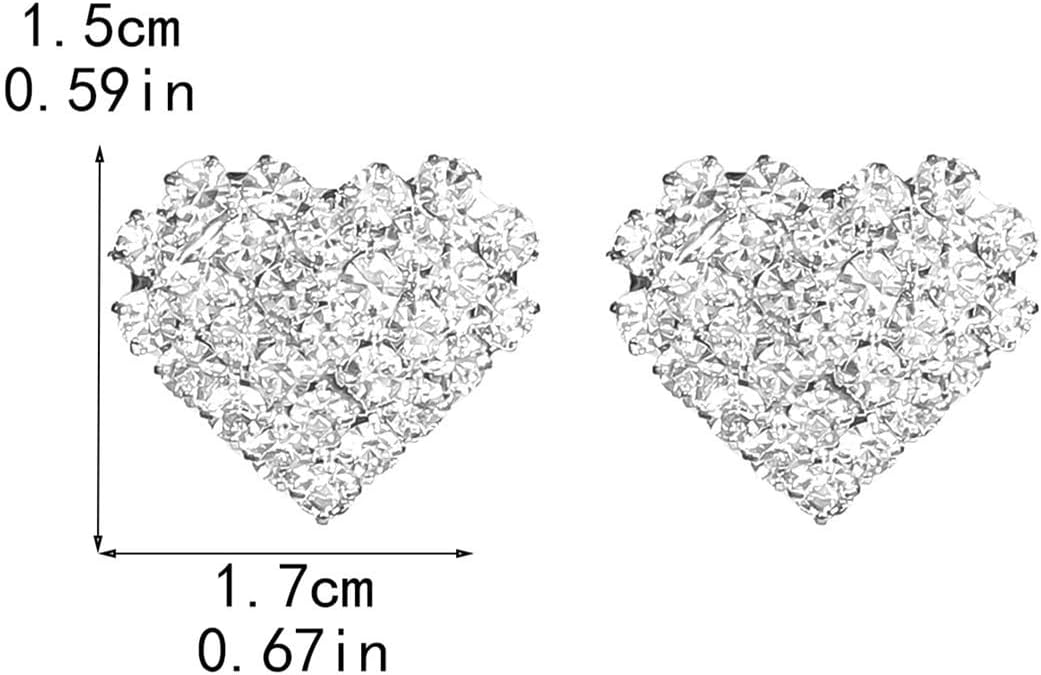 Hot Pink Heart Earrings for Women Red Rhinestone Earrings Wedding Bridesmaid Earrings Prom Jewelry - Image 8